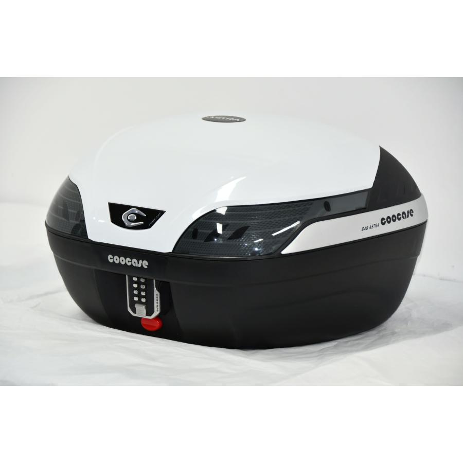 COOCASE クーケース バイク用トップケース S48 アストラベーシック キーレス パールホワイト カギ不要 パスワードロック式 CKL40110【あるふぁここ プラザ店】