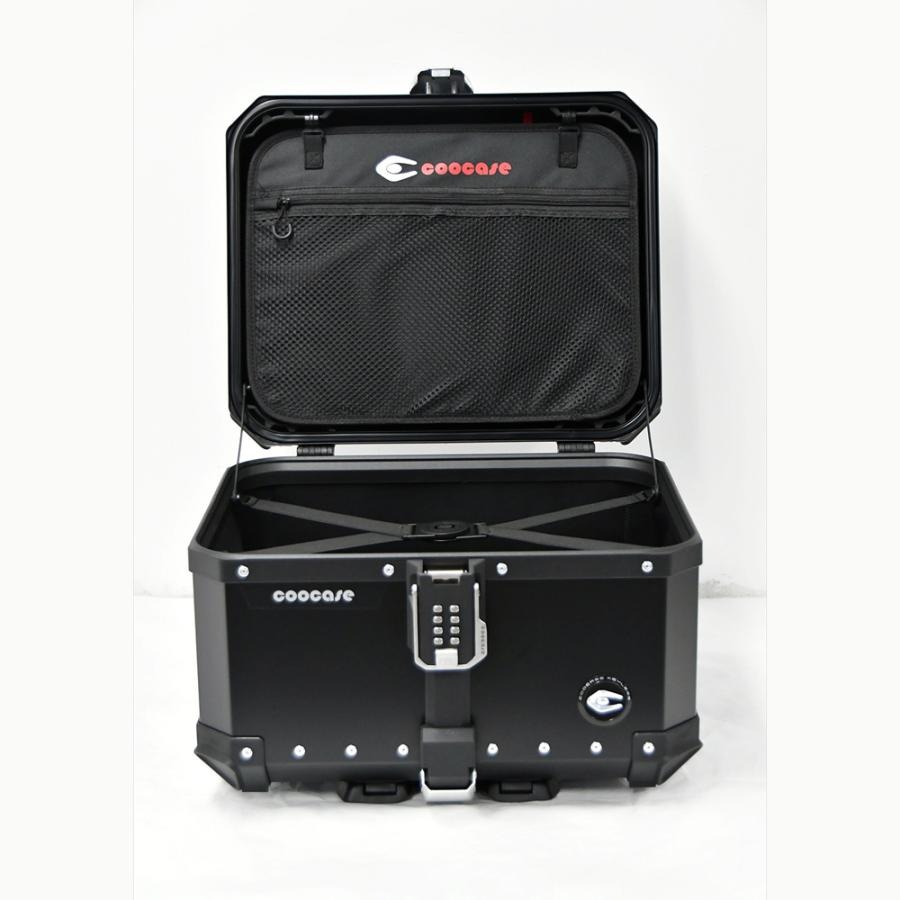 COOCASE クーケース バイク用　アルミトップケース 55L キーレス カギ不要 パスワードロック式 CKL550B ブラック【あるふぁここ プラザ店】