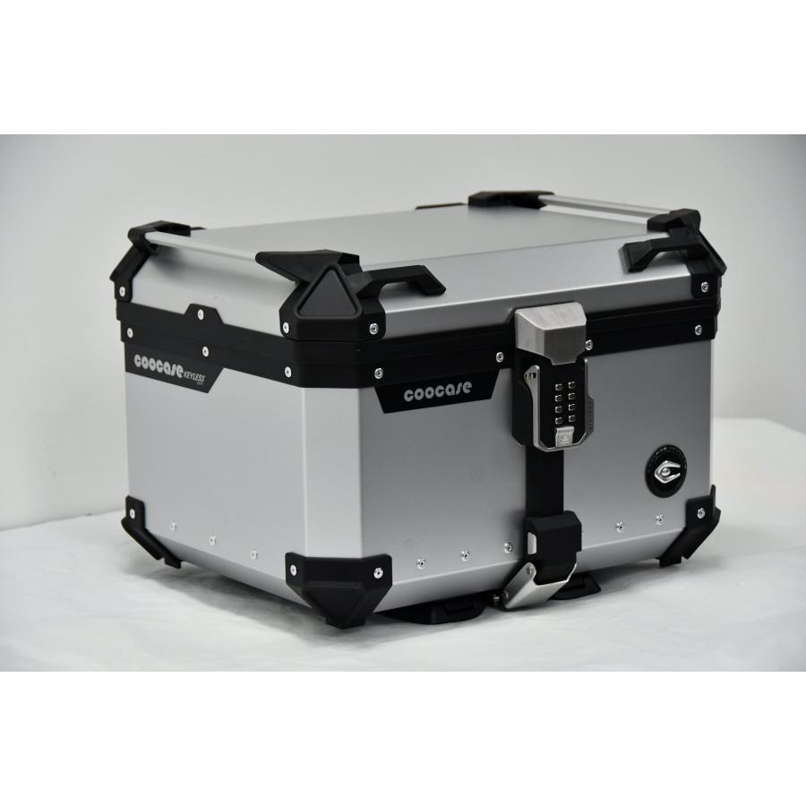 COOCASE クーケース バイク用 アルミトップケース 55L キーレス カギ不要  パスワードロック式 CKL550S シルバー【あるふぁここ プラザ店】