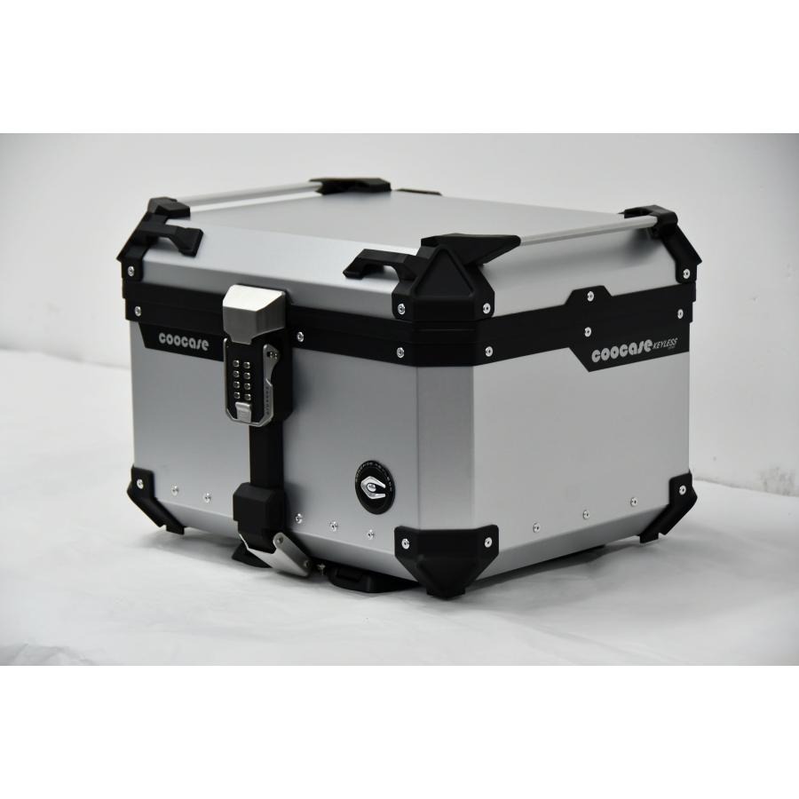 COOCASE クーケース バイク用 アルミトップケース 55L キーレス カギ不要  パスワードロック式 CKL550S シルバー【あるふぁここ プラザ店】