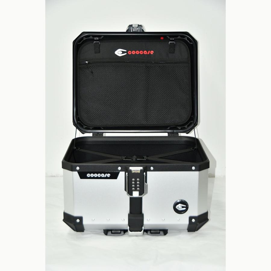 COOCASE クーケース バイク用 アルミトップケース 55L キーレス カギ不要  パスワードロック式 CKL550S シルバー【あるふぁここ プラザ店】