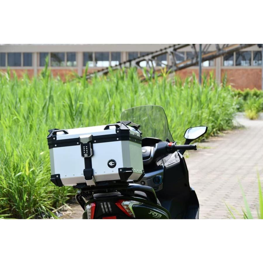 COOCASE クーケース バイク用 アルミトップケース 55L キーレス カギ不要  パスワードロック式 CKL550S シルバー【あるふぁここ プラザ店】