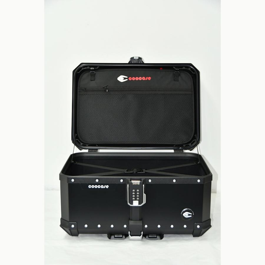 COOCASE クーケース バイク用 アルミトップケース 65L キーレス カギ不要 パスワードロック式 CKL650B ブラック【あるふぁここ プラザ店】