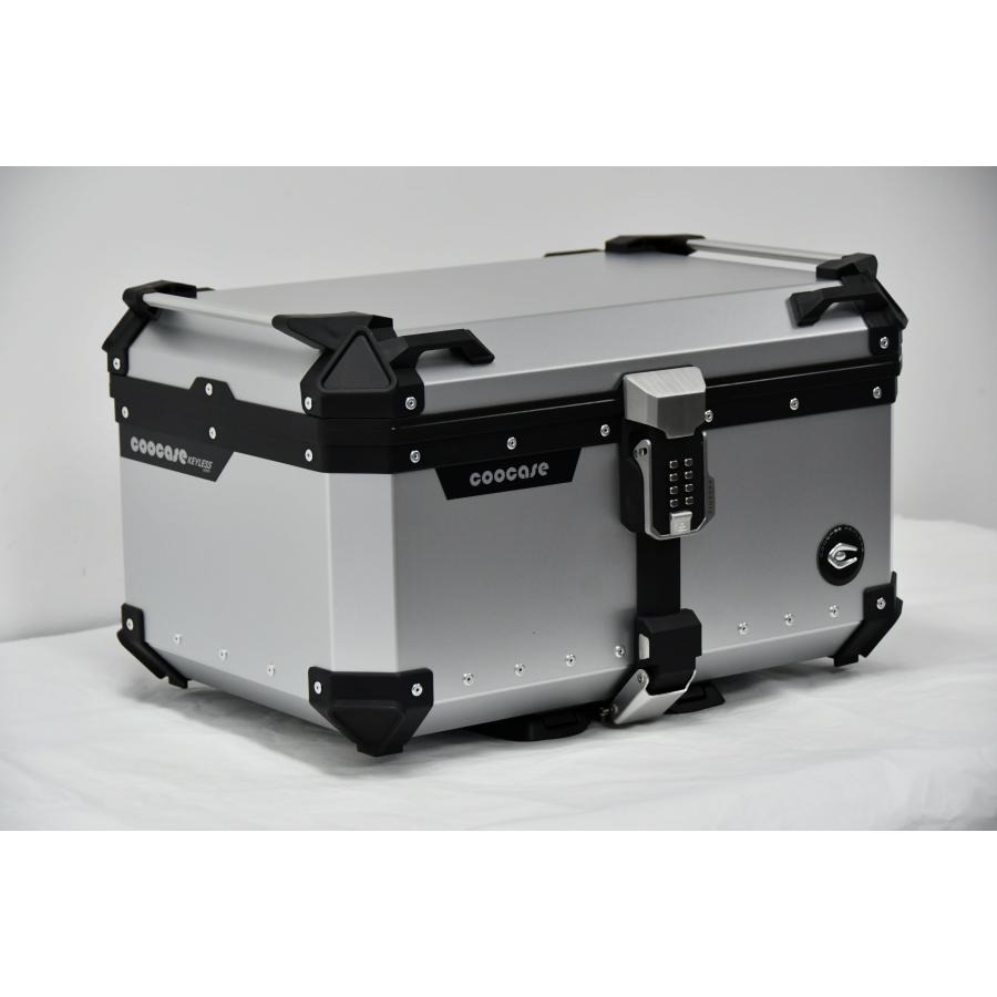 COOCASE クーケース バイク用 アルミトップケース 65L キーレス カギ不要 パスワードロック式 CKL650S シルバー【あるふぁここ プラザ店】