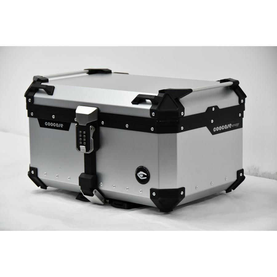 COOCASE クーケース バイク用 アルミトップケース 65L キーレス カギ不要 パスワードロック式 CKL650S シルバー【あるふぁここ プラザ店】