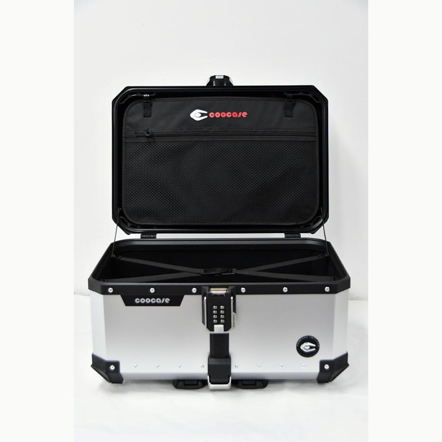 COOCASE クーケース バイク用 アルミトップケース 65L キーレス カギ不要 パスワードロック式 CKL650S シルバー【あるふぁここ プラザ店】