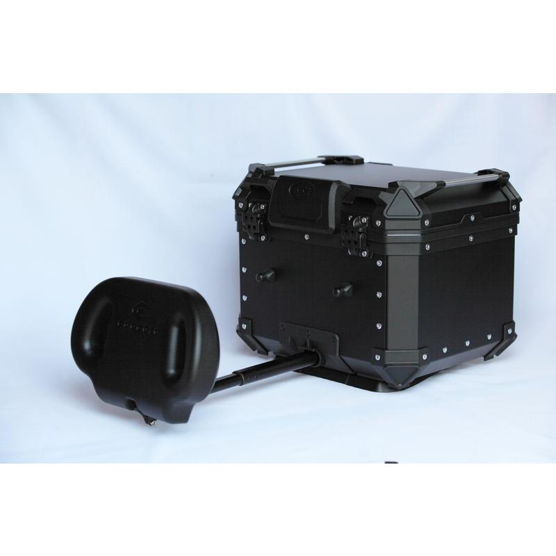 COOCASE クーケース バイク用 リア アルミ トップケース Q1 45L アジャスタブルバックレスト 標準装備 ブラック CAB450B【あるふぁここ プラザ店】