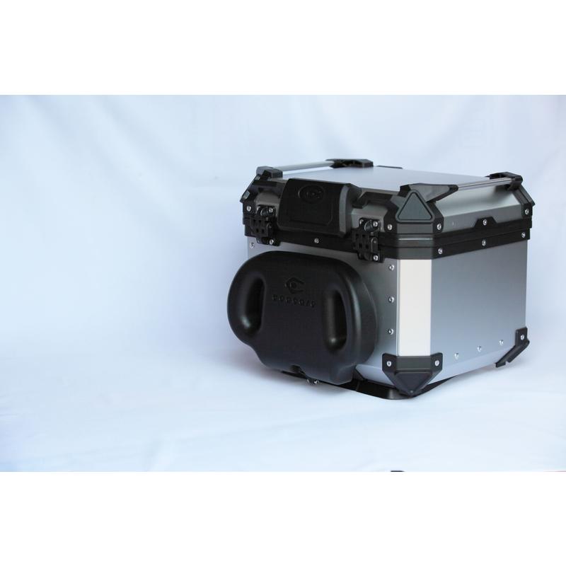 COOCASE クーケース バイク用 リア アルミ トップケース Q1 45L アジャスタブルバックレスト 標準装備 シルバー CAB450S【あるふぁここ プラザ店】