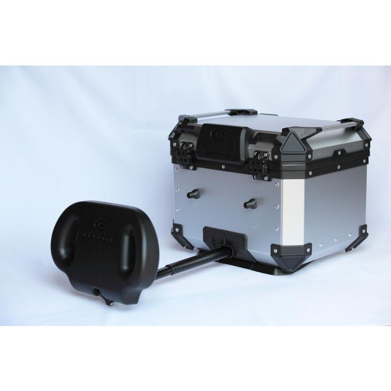 COOCASE クーケース バイク用 リア アルミ トップケース Q1 45L アジャスタブルバックレスト 標準装備 シルバー CAB450S【あるふぁここ プラザ店】