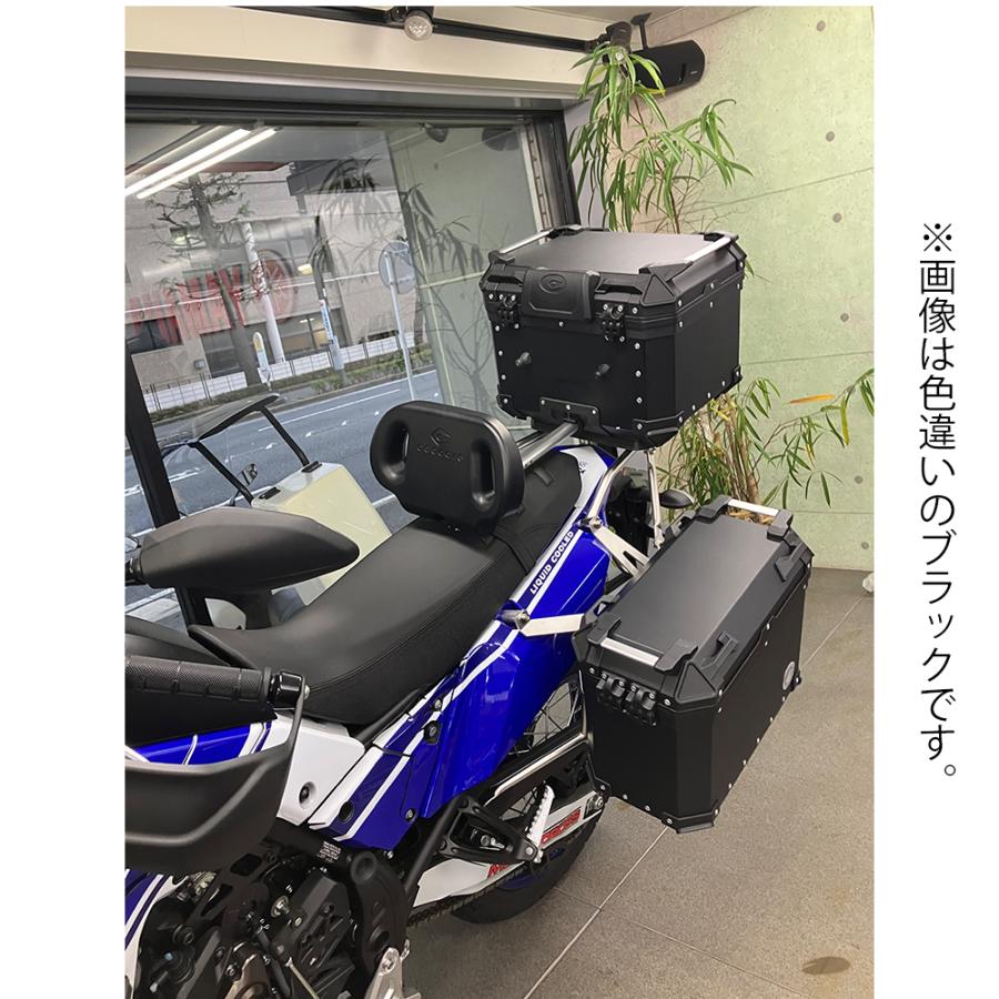 COOCASE クーケース バイク用 リア アルミ トップケース Q1 45L アジャスタブルバックレスト 標準装備 シルバー CAB450S【あるふぁここ プラザ店】