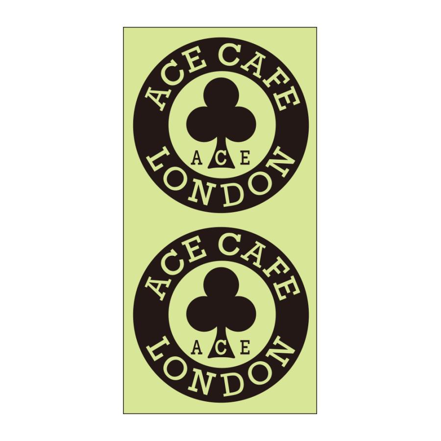 エース カフェ ロンドン ステッカー ACE CAFE LONDON デカール サークル φ50　2枚入り ブラック ホワイト【あるふぁここ プラザ店】