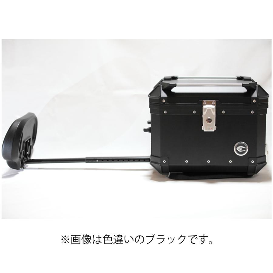 COOCASE クーケース バイク用 リア アルミ トップケース Q1 45L アジャスタブルバックレスト 標準装備 サイドオープンタイプ シルバー CABS450S【あるふぁここ プラザ店】