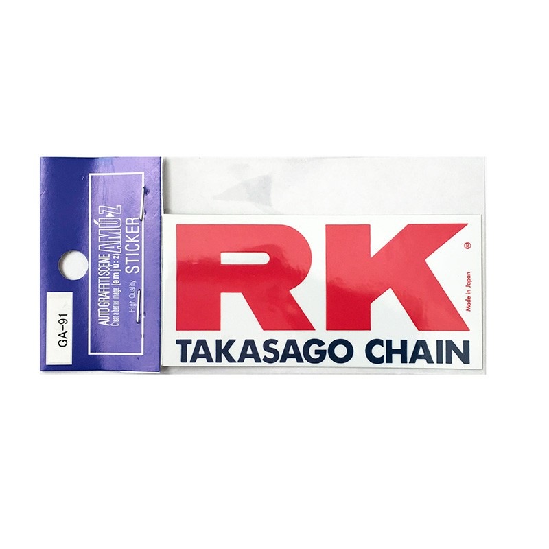 東洋マーク RK アールケー TAKASAGO CHAIN ステッカー レッド 42mm×88mm GA-91【あるふぁここ プラザ店】