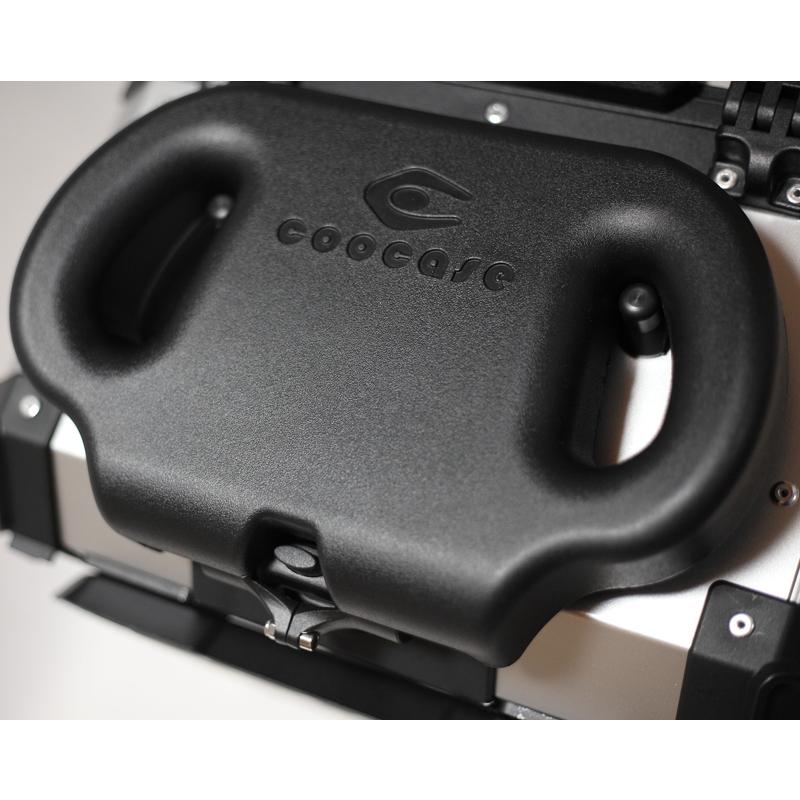 COOCASE クーケース バイク用 リア アルミ トップケース Q5 55L アジャスタブルバックレスト 標準装備 シルバー CAB550S【あるふぁここ プラザ店】
