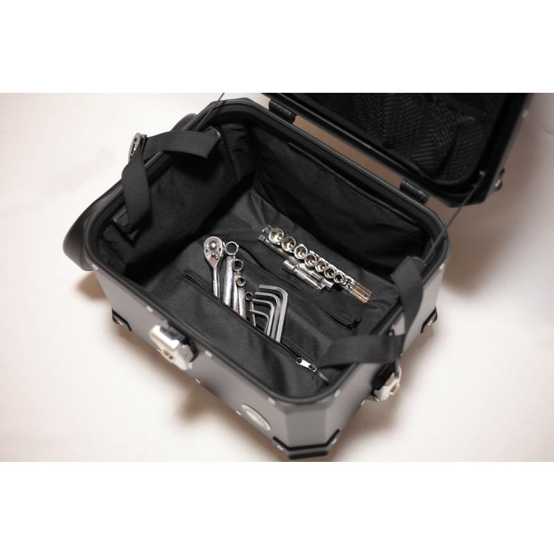 COOCASE クーケース バイク用 リア アルミ トップケース Q5 55L アジャスタブルバックレスト 標準装備 シルバー CAB550S【あるふぁここ プラザ店】