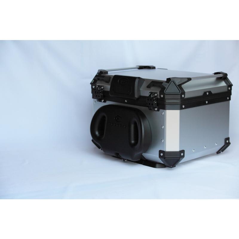COOCASE クーケース バイク用 リア アルミ トップケース Q5 55L アジャスタブルバックレスト 標準装備 シルバー CAB550S【あるふぁここ プラザ店】