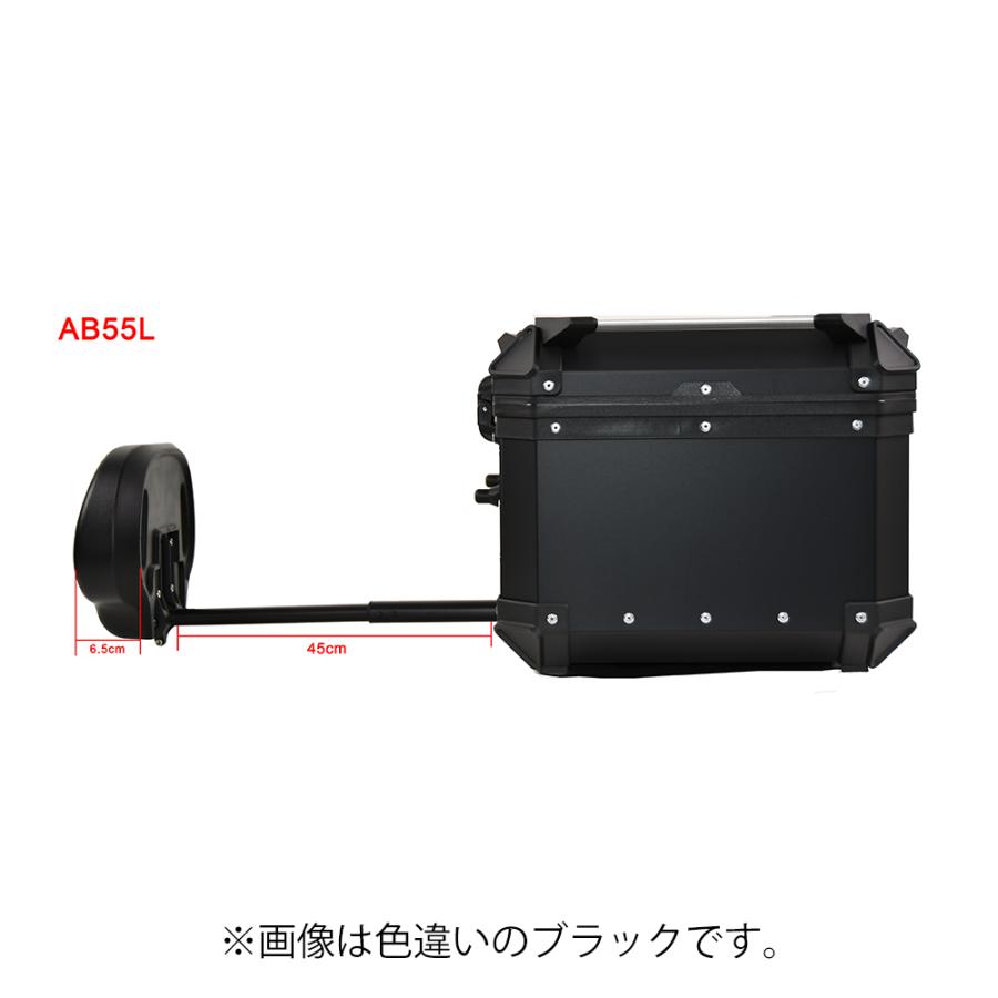 COOCASE クーケース バイク用 リア アルミ トップケース Q5 55L アジャスタブルバックレスト 標準装備 シルバー CAB550S【あるふぁここ プラザ店】