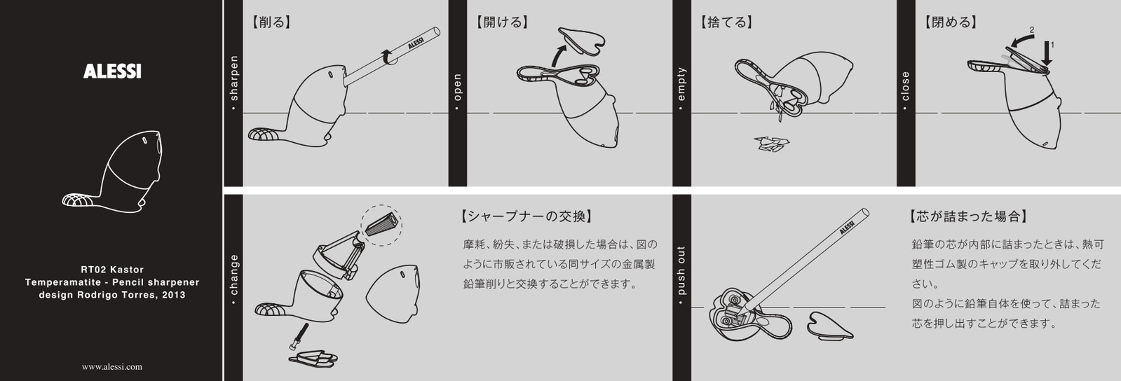 Kastor 鉛筆削り【RT02】｜ALESSI JAPAN（アレッシ ジャパン）公式通販