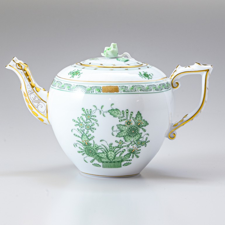 ヘレンド ティーポット インドの華 洋食器 手描き 800ml 606009