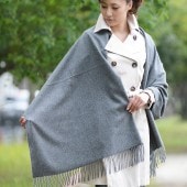 刺しゅう可有料】 カシミヤ 100% 約200cm 大判ストール タータン