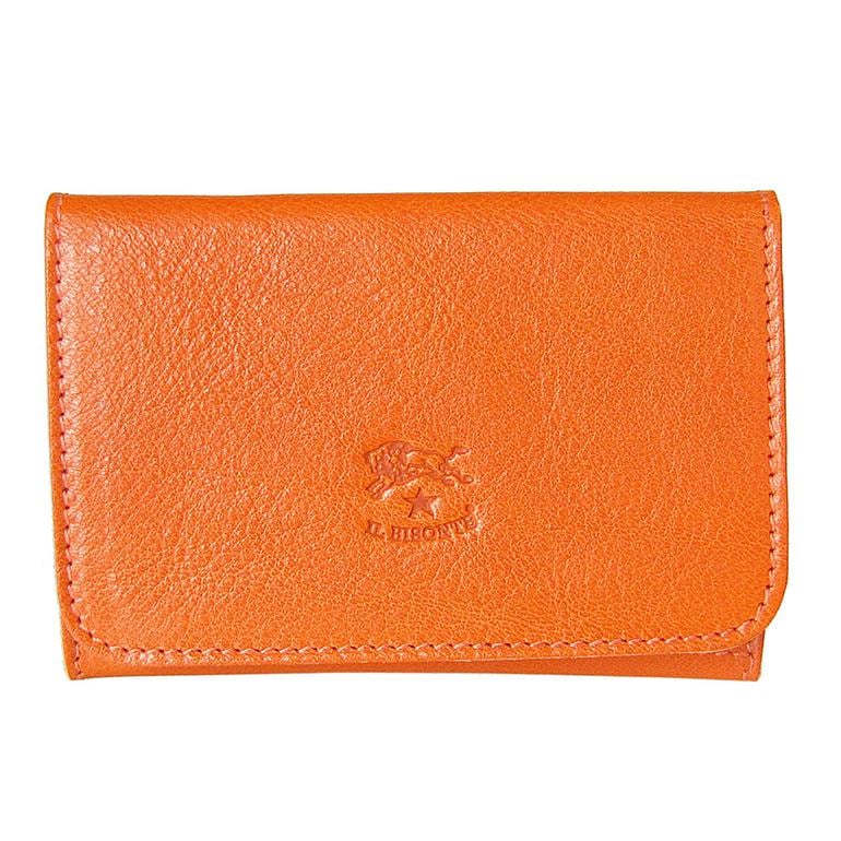イルビゾンテ IL BISONTE カードケース 名刺入れ ORANGE オレンジ C0470 P 166 カウハイドレザー【スペシャルラッピング660円(別売り)】