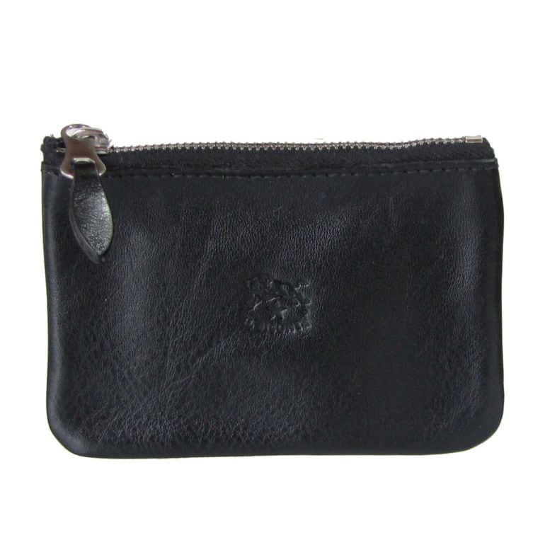 イルビゾンテ IL BISONTE コインケース カウハイドレザー ファスナー 小銭入れ ブラック シルバー C0898 P 153N【スペシャルラッピング660円(別売り)】