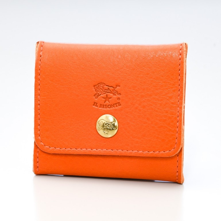 イルビゾンテ IL BISONTE コインケース メンズ レディース バケッタレザー ボックス 小銭入れ オレンジ C0774 P 166【スペシャルラッピング660円(別売り)】