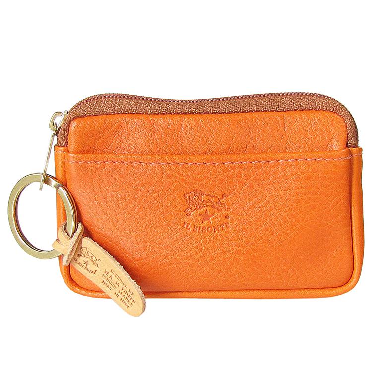 イルビゾンテ IL BISONTE コインケース ファスナー 小銭入れ ORANGE オレンジ C0747 P 166 カウハイドレザー【スペシャルラッピング660円(別売り)】
