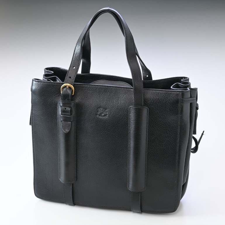 イルビゾンテ IL BISONTE バッグ トートバッグ ハンドバッグ レディース バケッタレザー ブラック ゴールド A2794 EP 153O