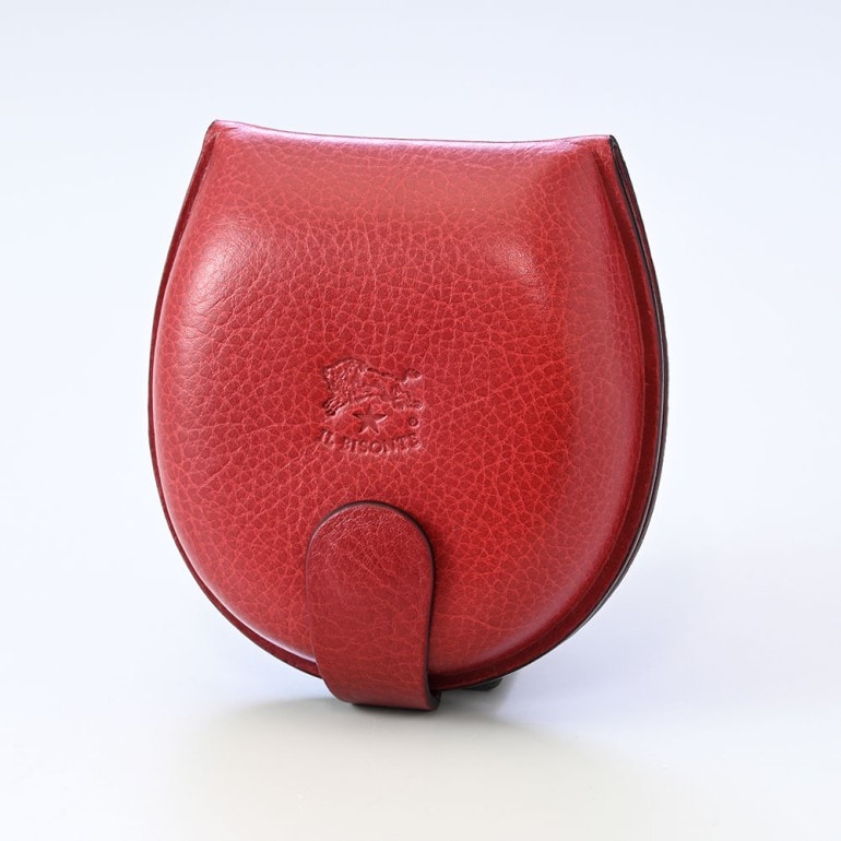 イルビゾンテ IL BISONTE コインケース 小銭入れ 馬蹄形 バケッタレザー ロッソ C0543 P 245【スペシャルラッピング660円(別売り)】
