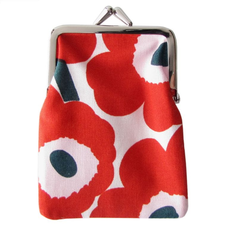 マリメッコ marimekko 小物入れ ポーチ がま口 Pieni Kukkaro Mini Unikko ピエニ ミニ ウニッコ オフホワイト×レッド×グリーン 047406 131 刺しゅう可有料 北欧雑貨 北欧デザイン