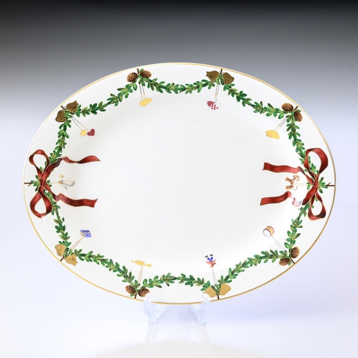 ロイヤルコペンハーゲン ROYAL COPENHAGEN スターフルーテッド クリスマス オーバルディッシュ 37cm 2503375 日本未発売 1017443 北欧食器 洋食器 名入れ可有料 【スペシャルラッピング1100円(別売り)】