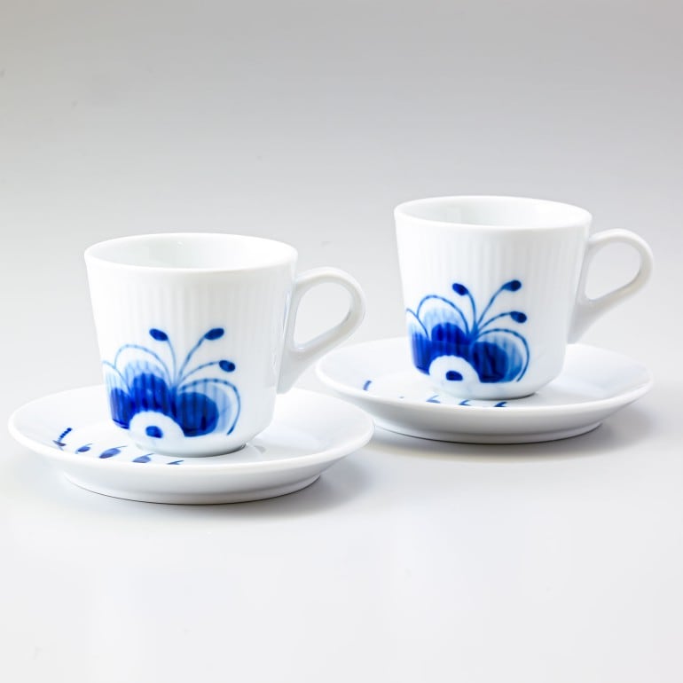 2客セット ロイヤルコペンハーゲン ブルーフルーテッド メガ コーヒー 【即発送可能】 ロイヤルコペンハーゲン カップ&ソーサー×2 食器