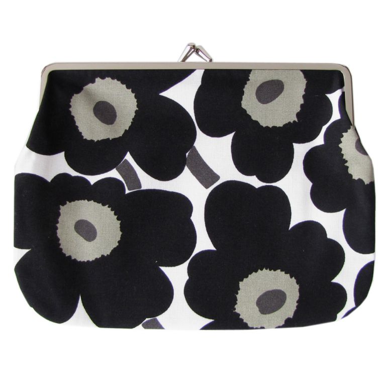 マリメッコ marimekko 小物入れ ポーチ がま口 ミニウニッコ ブラック 037773 030 刺しゅう可有料 北欧雑貨 北欧デザイン