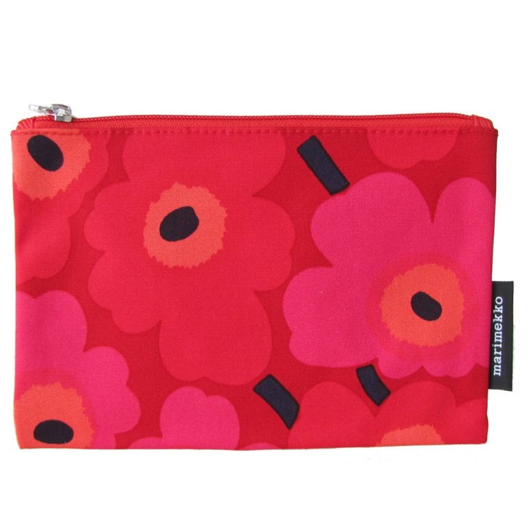 マリメッコ marimekko 小物入れ コスメティックポーチ ポーチ 薄型 ミニウニッコ レッド 043444 301 刺しゅう可有料 北欧雑貨 北欧デザイン