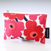 マリメッコ marimekko 小物入れ コスメティックポーチ ポーチ 薄型 ミニウニッコ レッド 043444 001 (47198-001) 刺しゅう可有料 北欧雑貨 北欧デザイン  クロネコゆう