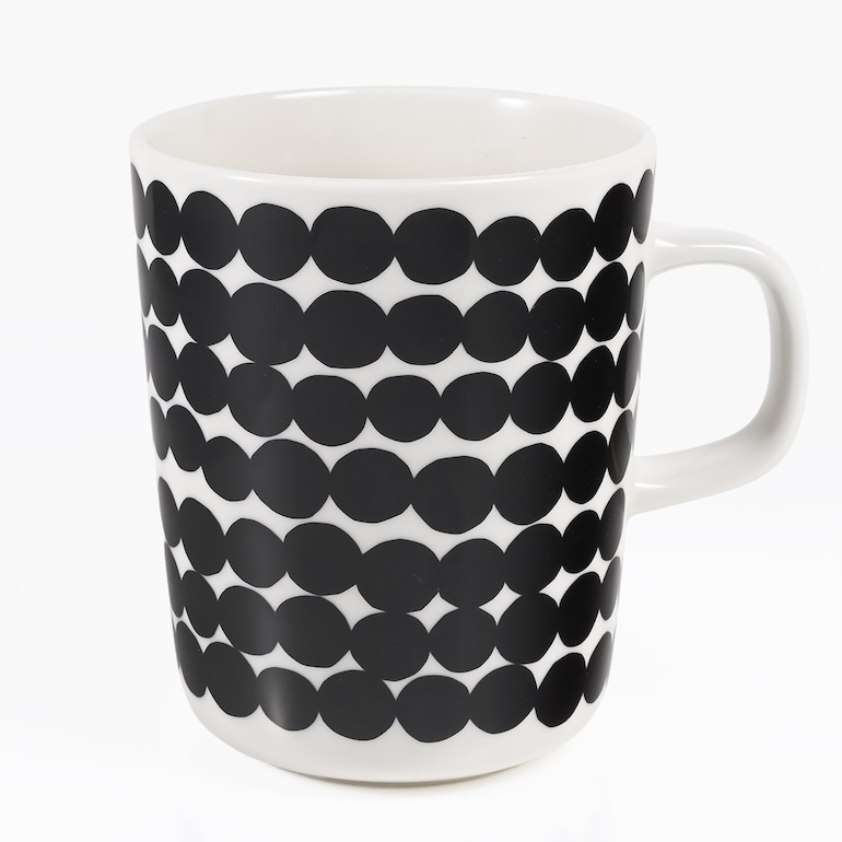 【名入れ可有料】マリメッコ Marimekko マグカップ コップ 250ml 食器 ラシィマット ホワイト×ブラック 063296 190 北欧食器 洋食器【スペシャルラッピング660円(別売り)】