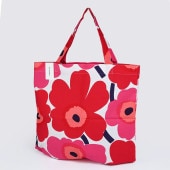 マリメッコ marimekko バッグ トートバッグ ファブリック PIENI UNIKKO ピエニウニッコ ホワイト×レッド 067572 001 名入れ 刺しゅう可有料 北欧雑貨 北欧デザイン