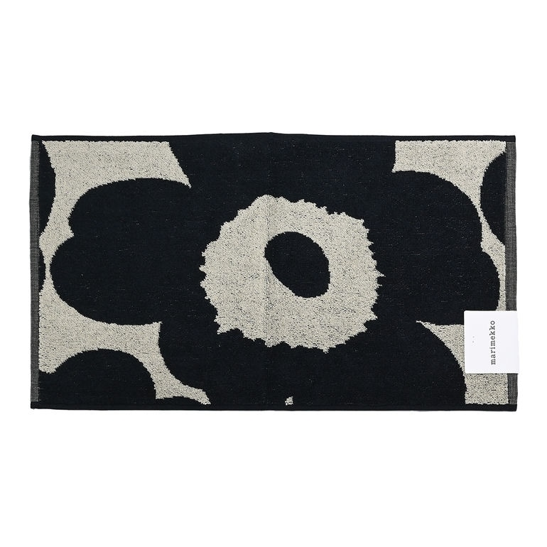 マリメッコ marimekko ゲストタオル 30×50cm フェイスタオル UNIKKO ウニッコ ブラック×ベージュ 063631 980 刺しゅう可有料 北欧雑貨 北欧デザイン 【スペシャルラッピング660円(別売り)】