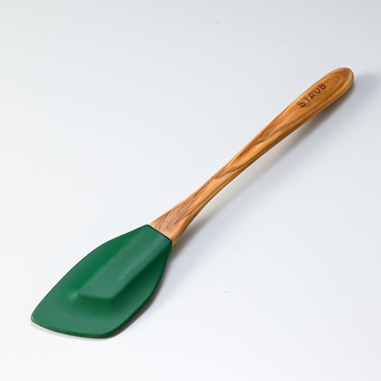 ストウブ staub スパチュラ シリコン ヘラ Mサイズ オリーブウッド グリーン 調理器具 キッチン用品 40509-245-0 6553085 洋食器