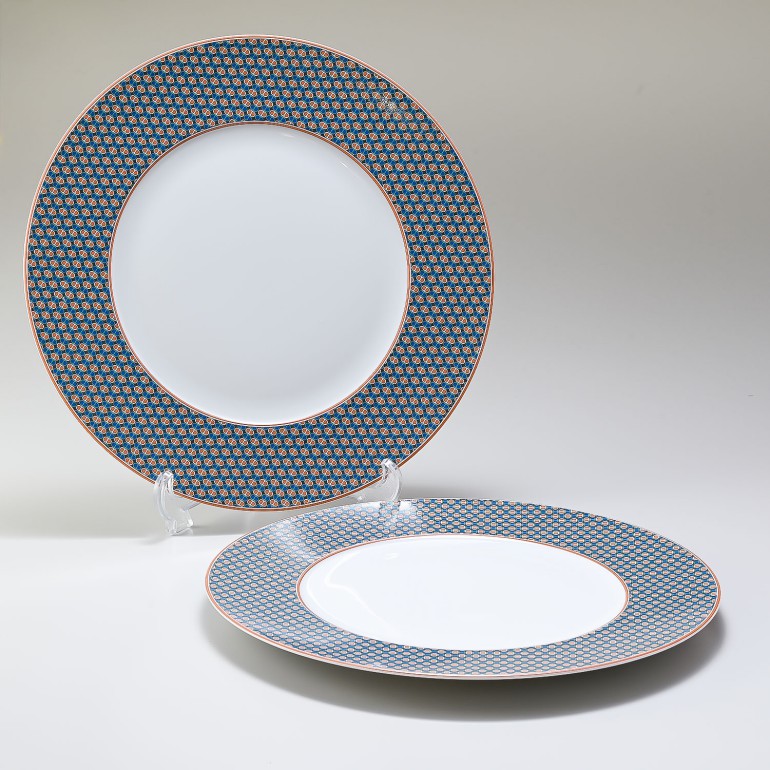 エルメス HERMES タイ・セット TIE SET マンダリン 30cm ディナープレート ペア 040001p2 大皿 洋食器  【スペシャルラッピング1100円(別売り)】