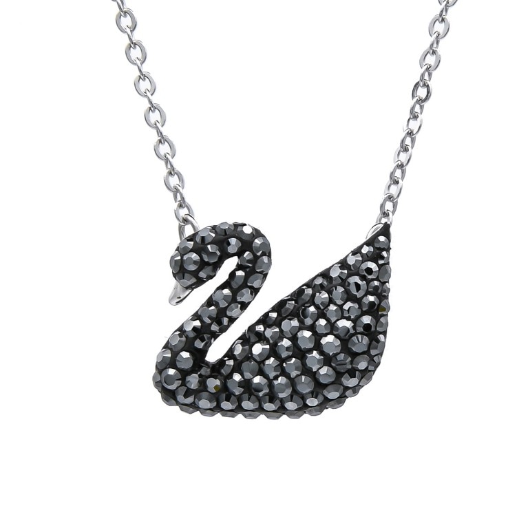 スワロフスキー SWAROVSKI ネックレス Iconic Swan アイコニックスワン ペンダント シルバー ブラック 5347329 名入れ可有料【スペシャルラッピング660円(別売り)】