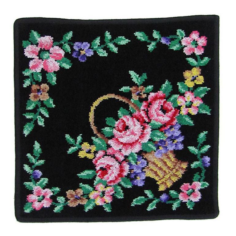 FEILER フェイラー 大判クロス 薔薇柄 ブラック FEILER フェイラー 大判クロス 薔薇柄 ブラック