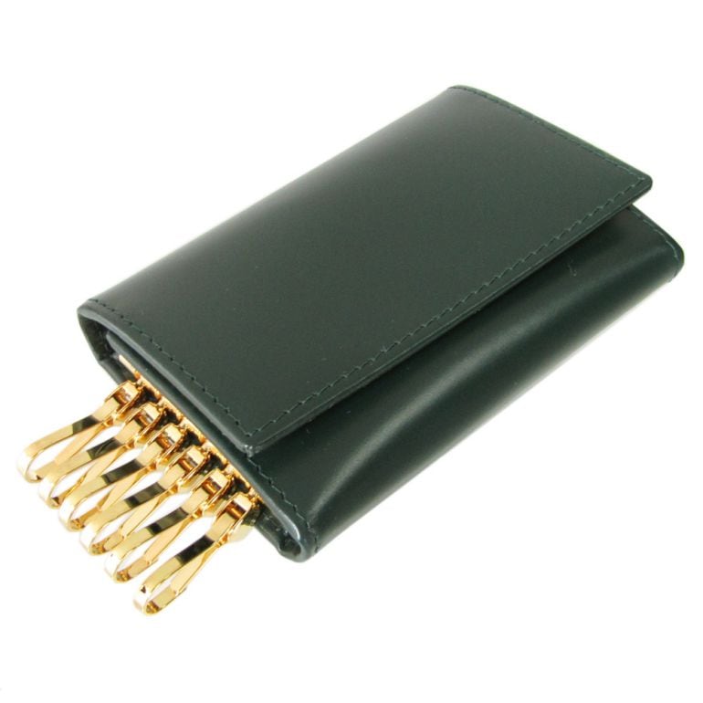 エッティンガー ETTINGER キーケース メンズ ブライドルレザー ファスナーポケット付 バイカラー BH2095JR グリーン 名入れ可有料 【スペシャルラッピング660円(別売り)】