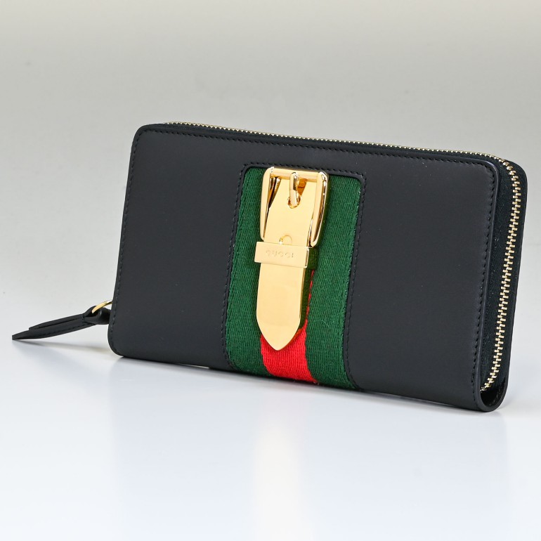 グッチ GUCCI 財布 長財布 レディース シルヴィ SYLVIE MOON ラウンドファスナー ブラック 476083 CWLSG 1060 【スペシャルラッピングB対応(別売り)】