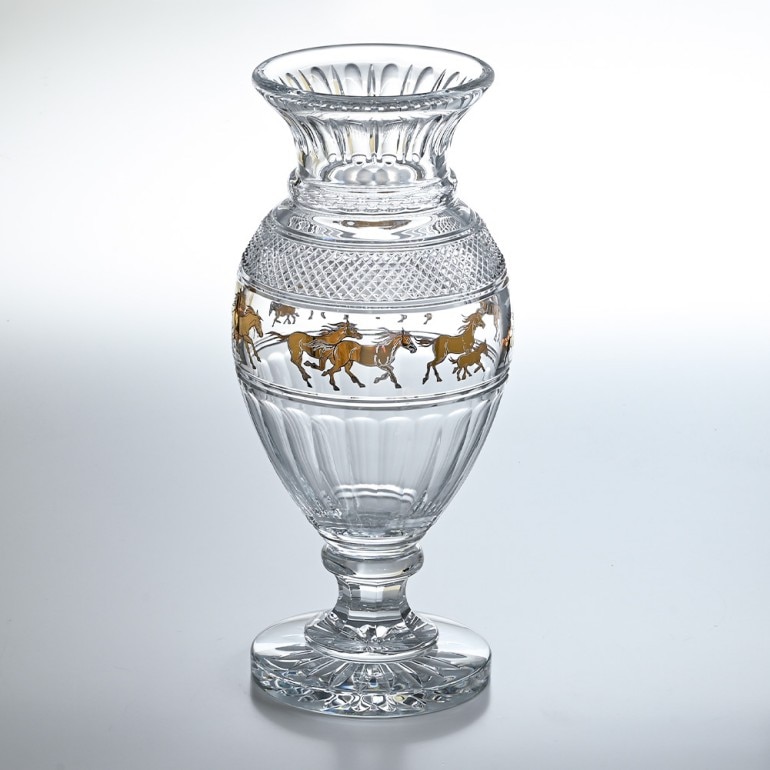 バカラ 純正リボン付き Baccarat 限定 ベース 24金メッキ 花瓶 ラリーベース RALLY VASE 馬 2804756 インテリア オブジェ 置物 洋食器