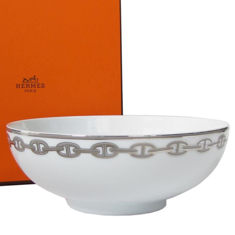 エルメス HERMES シェーヌダンクルプラチナ 4136P 19.5cm ボウル サラダボウル フルーツボウル 洋食器  【スペシャルラッピング660円(別売り)】