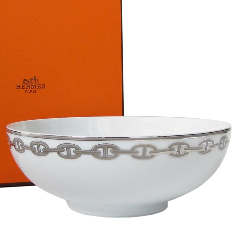 エルメス HERMES シェーヌダンクルプラチナ 4136P 19.5cm ボウル サラダボウル フルーツボウル 洋食器  【スペシャルラッピングB対応(別売り)】