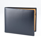 エッティンガー ETTINGER 二つ折り財布 メンズ ブライドルレザー バイカラー BH141JR NAVY ネイビー  箔押し名入れ可有料 【スペシャルラッピング660円(別売り)】