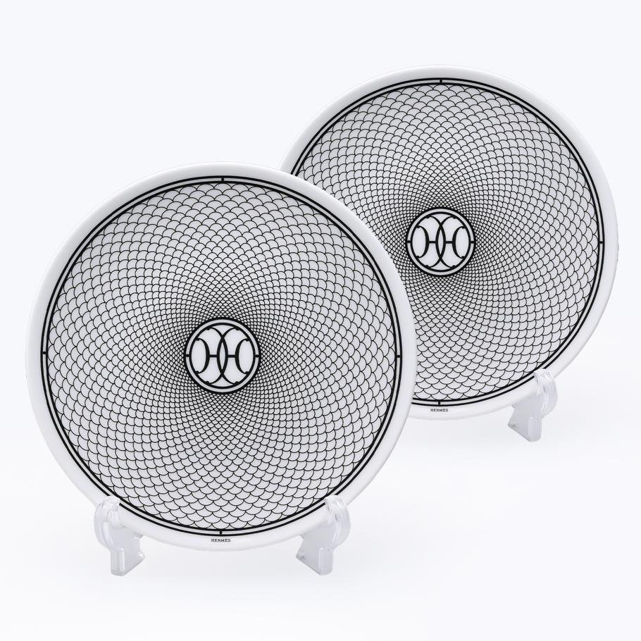 エルメス ブレッド&バタープレート ペア Hデコ/アッシュデコ 14cm